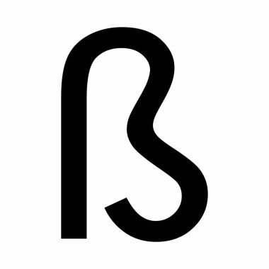 Beyaz arkaplanda Latin harfi Sharp S simgesi