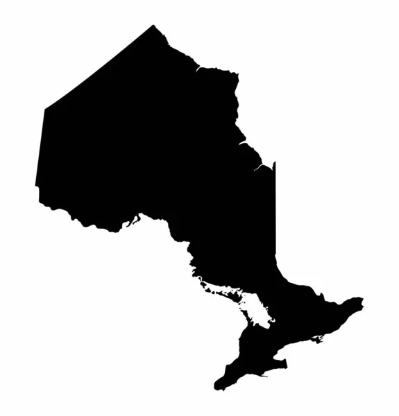 Ontario tartomány sötét sziluett térkép — Stock Vector