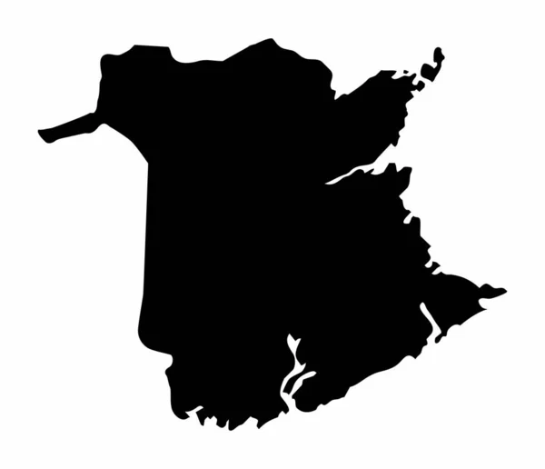 New Brunswick επαρχία σκούρο χάρτη σιλουέτα — Διανυσματικό Αρχείο