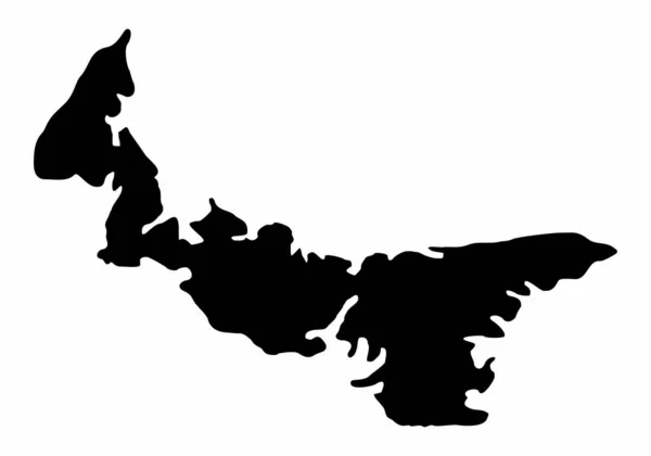 Prince Edward Island dark silhouette map — 스톡 벡터