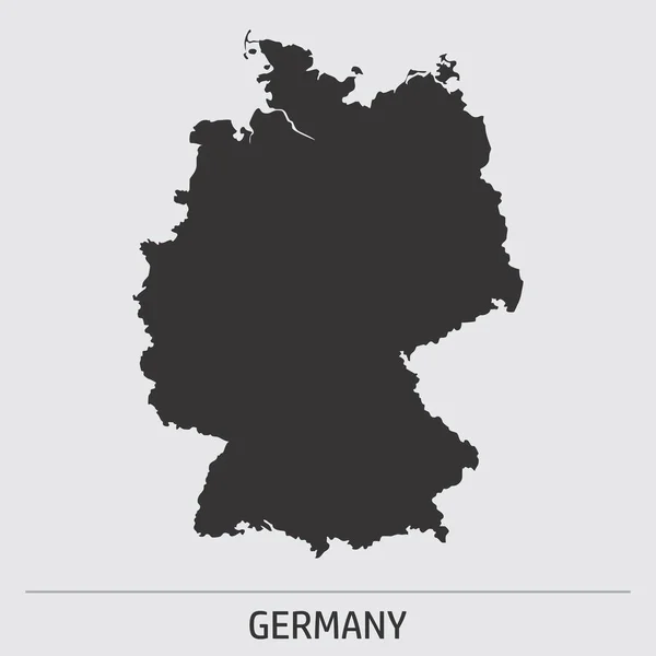 Deutschland Dunkle Silhouette Landkarte Symbol Auf Grauem Hintergrund — Stockvektor