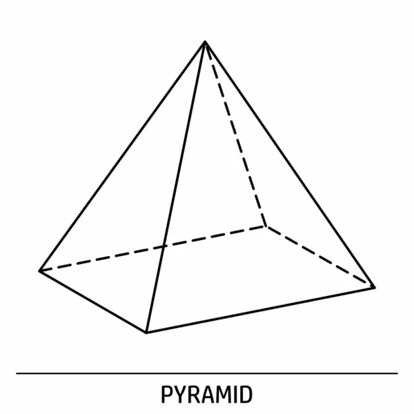 Icono Esquema Pirámide Sobre Fondo Blanco — Vector de stock