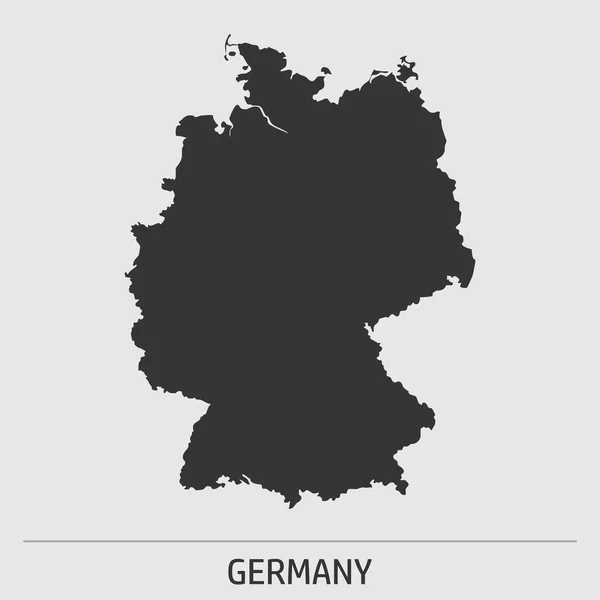 グレーの背景にドイツダークシルエット地図のアイコン — ストックベクタ