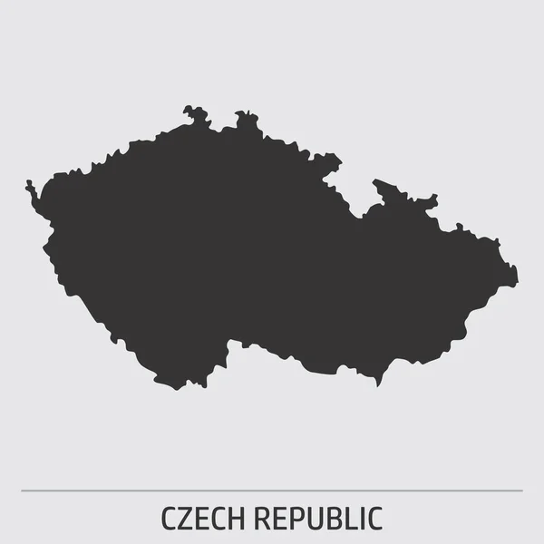 Czech Republic グレーの背景にダークシルエットの地図アイコン — ストックベクタ