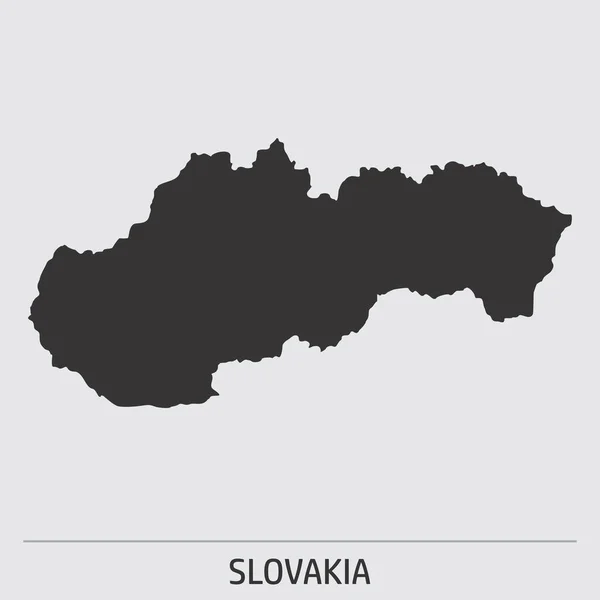 Slovensko Tmavá Silueta Mapa Ikona Šedém Pozadí — Stockový vektor