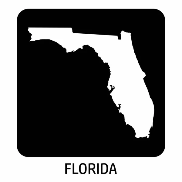 Icono Del Mapa Del Estado Florida Sobre Fondo Oscuro — Vector de stock