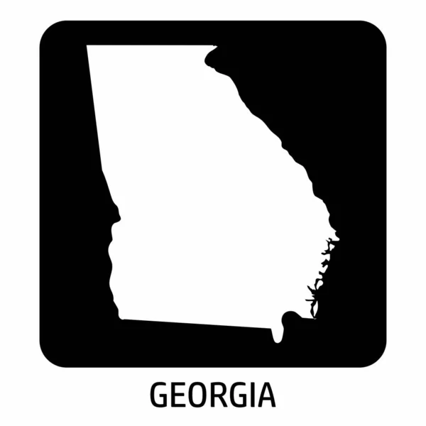 Georgia State Map Ikona Ciemnym Tle — Wektor stockowy