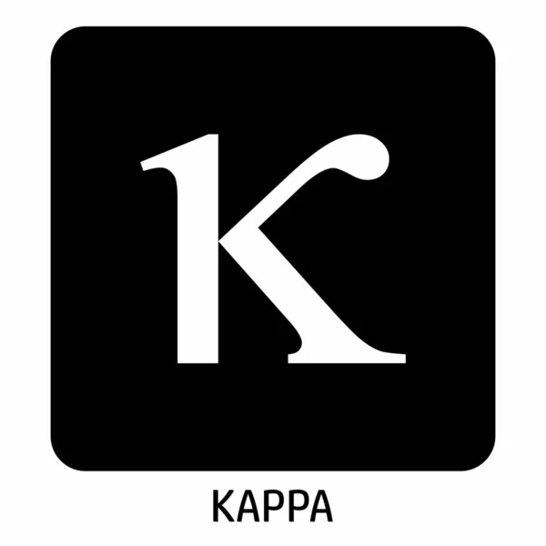 Icono Letra Griega Kappa Minúscula Sobre Fondo Oscuro — Archivo Imágenes Vectoriales