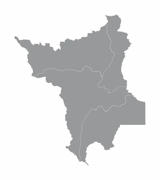 Carte Des Régions État Roraima Sur Fond Blanc Brésil — Image vectorielle