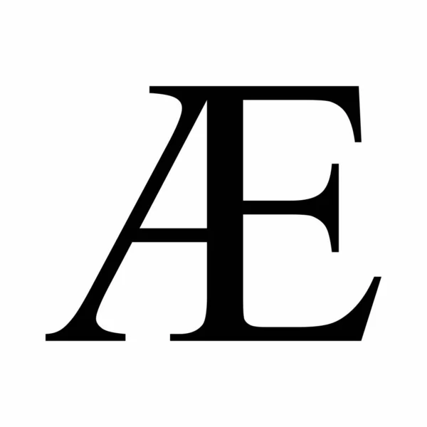 Icona Lettere Maiuscole Latine Ligatura Sfondo Bianco — Vettoriale Stock