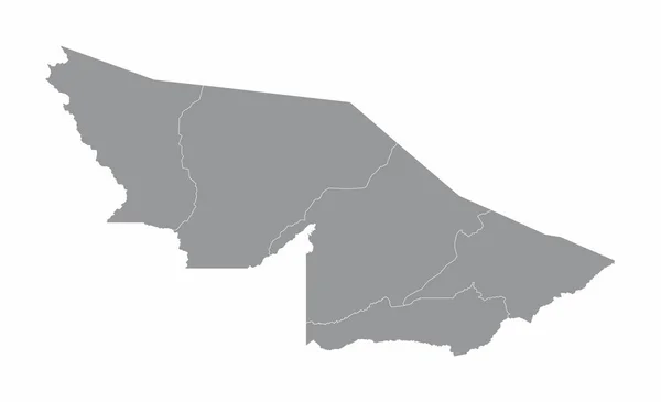 Mapa Das Regiões Estado Acre Sobre Fundo Branco Brasil — Vetor de Stock