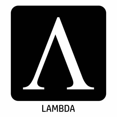 Koyu arkaplanda büyük Lambda Yunanca harf simgesi