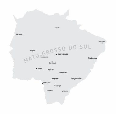 Mato Grosso do Sul State haritası, Brezilya