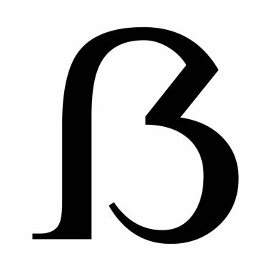 Beyaz arkaplanda Latince Sharp S harfi simgesi