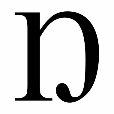 Beyaz arkaplanda Latince harf Eng simgesi