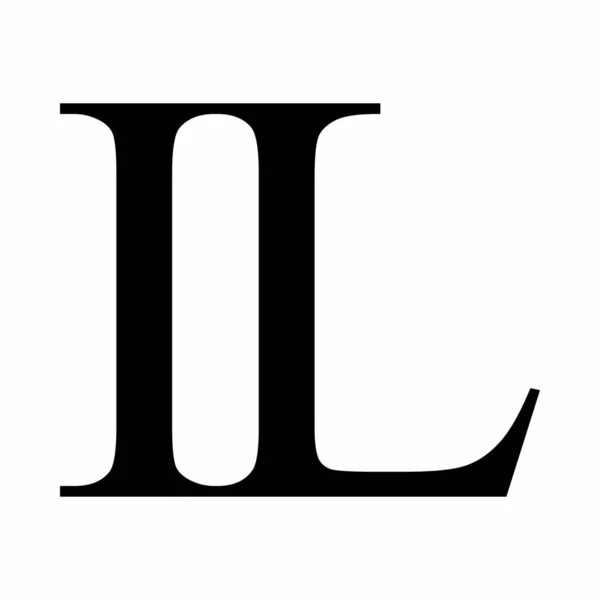 白色背景上的拉丁字母中威尔士Ll图标 — 图库矢量图片