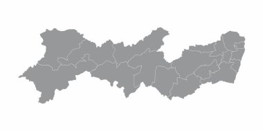 The Pernambuco State regions map on white background, Brazil clipart