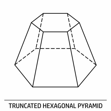 Beyaz arkaplanda küçültülmüş altıgen piramit ana hatları simgesi