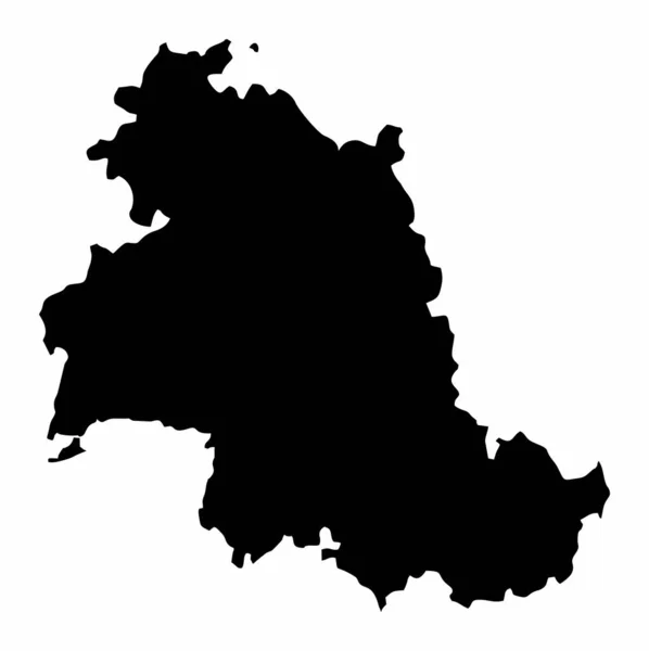 Perugia Provincie Tmavá Silueta Mapa Izolované Bílém Pozadí Itálie — Stockový vektor