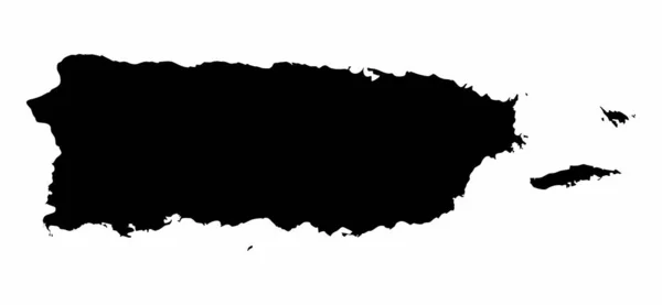 Χάρτης Σκουρόχρωμης Σιλουέτας Του Πουέρτο Ρίκο Λευκό Φόντο — Διανυσματικό Αρχείο