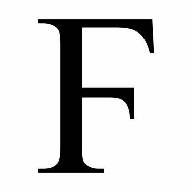 Beyaz arkaplanda Büyük Harf Digamma Yunanca işareti