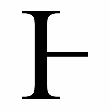 Beyaz arkaplanda büyük harf Heta Yunanca işareti