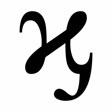 Küçük harf Kai Yunanca beyaz arkaplan işareti