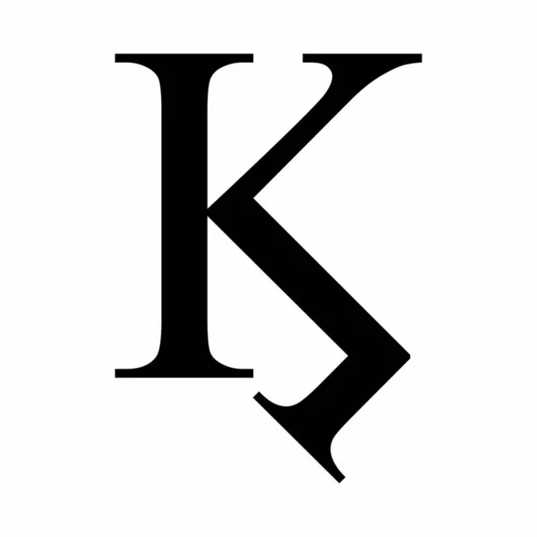 Velká Písmena Kai Řecké Znamení Bílém Pozadí — Stockový vektor