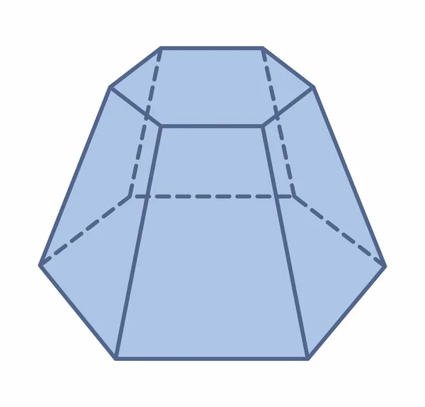 Ilustração Truncada Hexagonal Pirâmide Isolada Fundo Branco —  Vetores de Stock