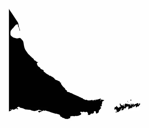 티에라델푸에고 의검은 실루엣 지도가 배경에 분리되어 아르헨티나 — 스톡 벡터