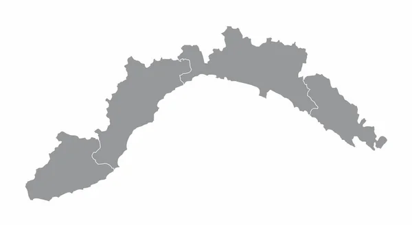 Mapa Región Liguria Dividido Provincias Italia — Vector de stock