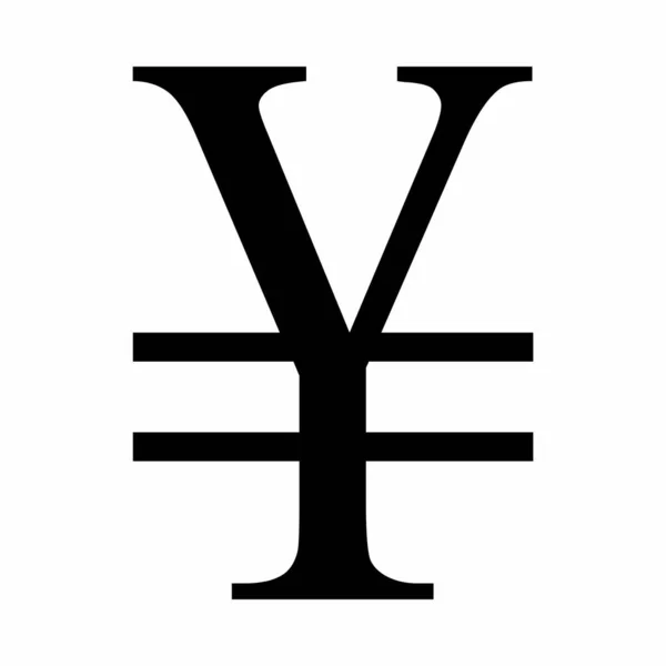 Yen Yuan Symbole Monnaie Isolé Sur Fond Blanc — Image vectorielle