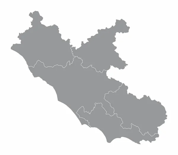 Карта Регіону Лаціо Розділена Провінції Італія — стоковий вектор