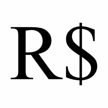 Brezilya Gerçek para birimi sembolü beyaz arkaplanda izole
