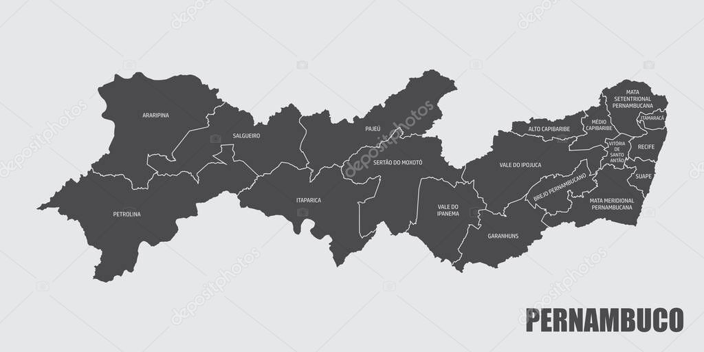 Pernambuco State regions map