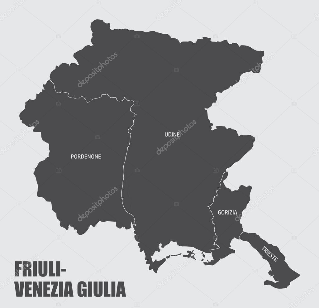 Friuli-Venezia Giulia region map