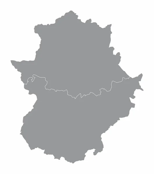 Extremadura bölgesi haritası — Stok Vektör