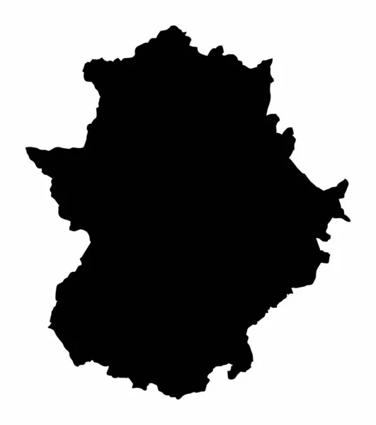 Karte der Region Extremadura — Stockvektor