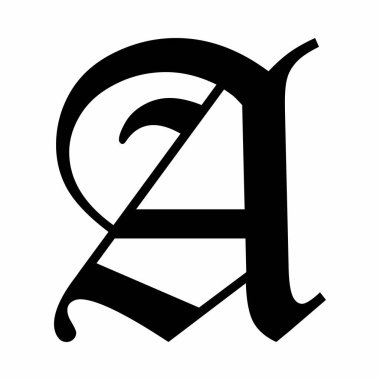 Eski İngilizce Başkenti Beyaz arkaplanda izole bir harf