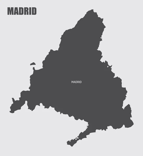 Carte Région Madrid Avec Étiquettes Espagne — Image vectorielle