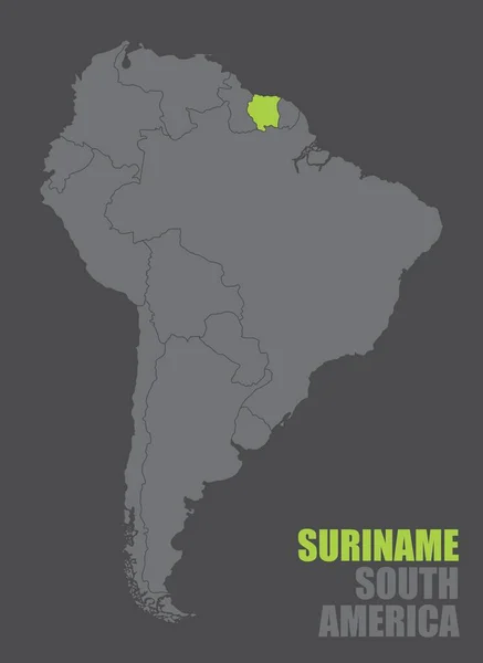 Mapa Sudamérica Con Surinam Resaltado — Vector de stock