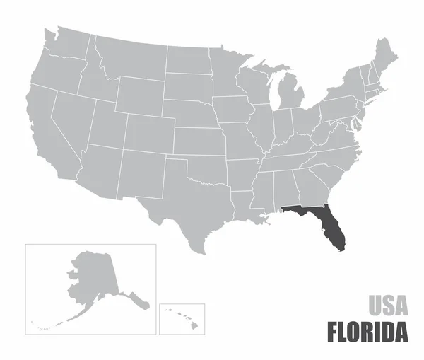 Mapa Con Estado Florida Resaltado — Vector de stock