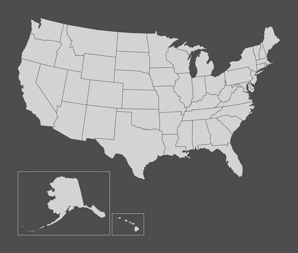 Estados Unidos Mapa Isolado Sobre Fundo Escuro —  Vetores de Stock