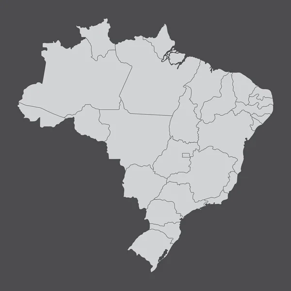 Brazil States Map Isolated Dark Background — Stockový vektor