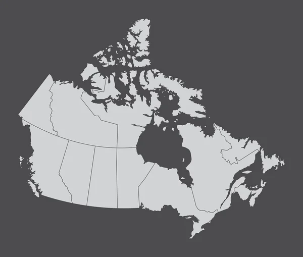 Карта Провинций Канады Изолирована Тёмном Фоне — стоковый вектор