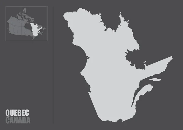 Mapa Silhueta Província Quebec Isolado Sobre Fundo Escuro Canadá — Vetor de Stock