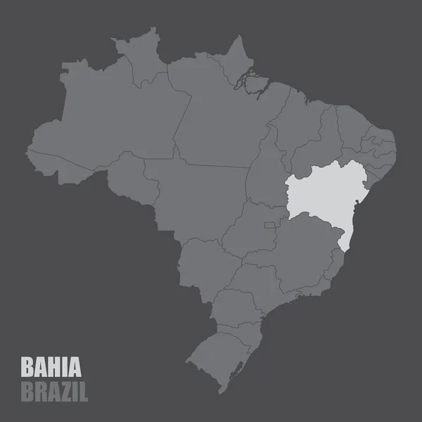 Mapa Brasil Com Destacado Estado Bahia —  Vetores de Stock