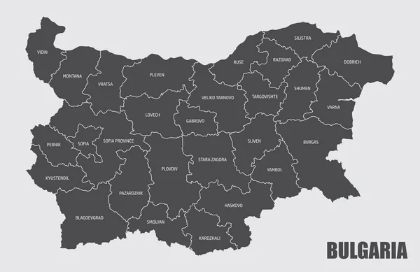 Carte des régions Bulgarie — Image vectorielle