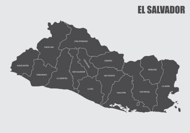 El Salvador departmanlarının haritası