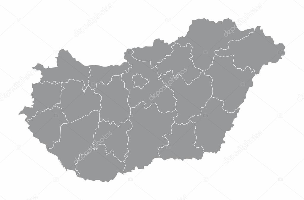 Hungary counties map